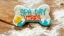 Load image into Gallery viewer, 6 inch Spa Day Vibes Bone dog treat