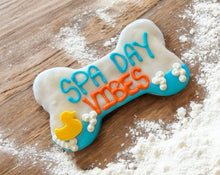 Load image into Gallery viewer, 6 inch Spa Day Vibes Bone dog treat