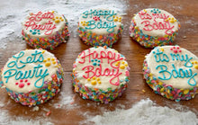 Load image into Gallery viewer, Mini Yogurt Confetti Birthday Cake dog treats