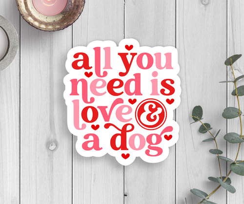 Love Dog Vinyl Sticker