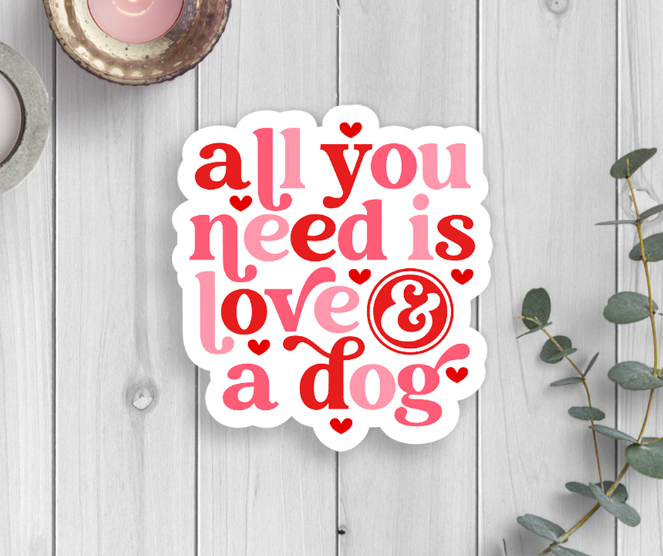 Love Dog Vinyl Sticker